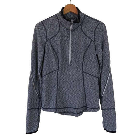 ZELLA Women's Gray-Blue Space Dyed 1/4 Zip Long Sleeve Running Top M - Picture 1 of 9